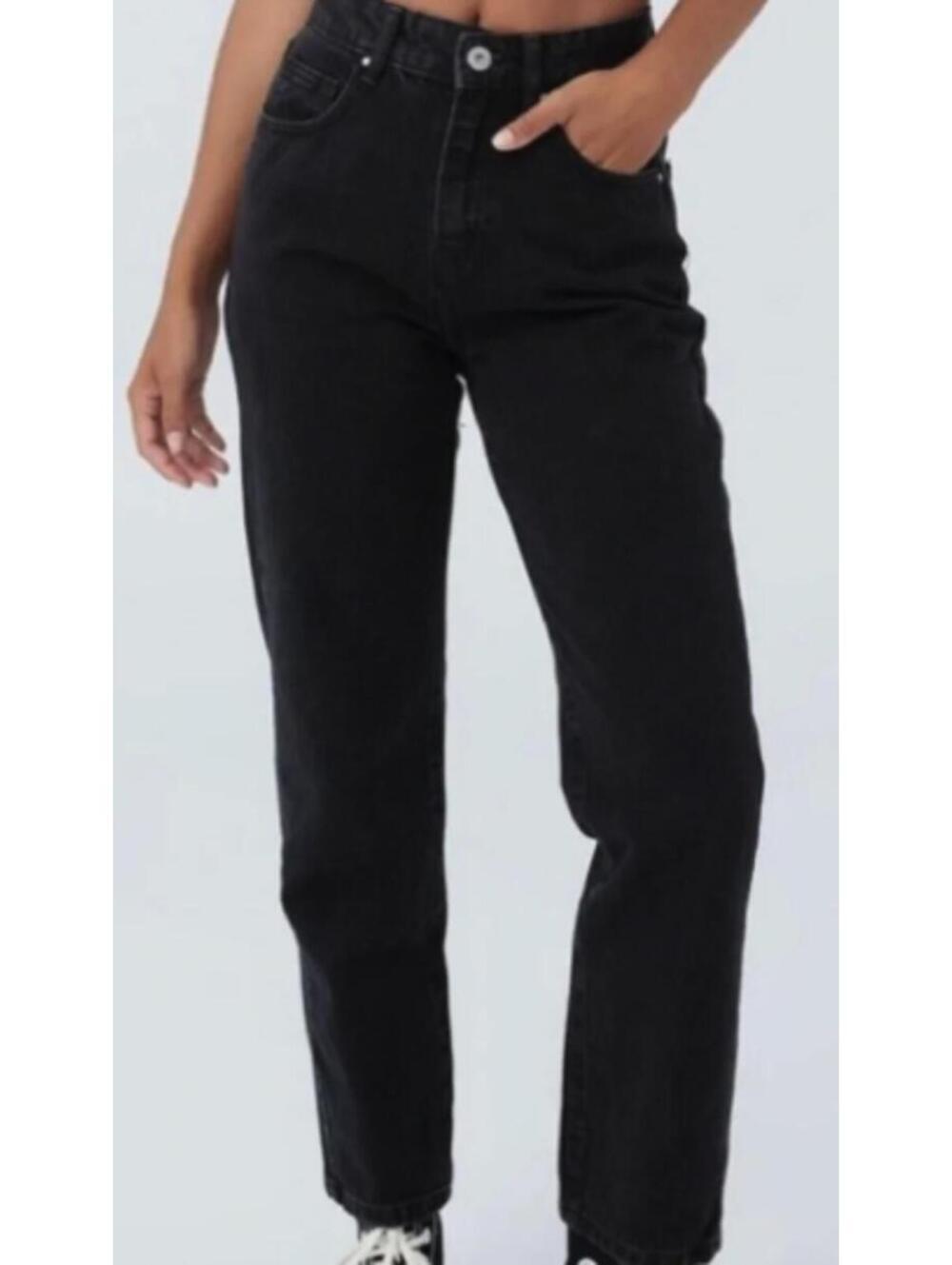 Cotton On Mom Jean In Black Acid Wash - Women's 4